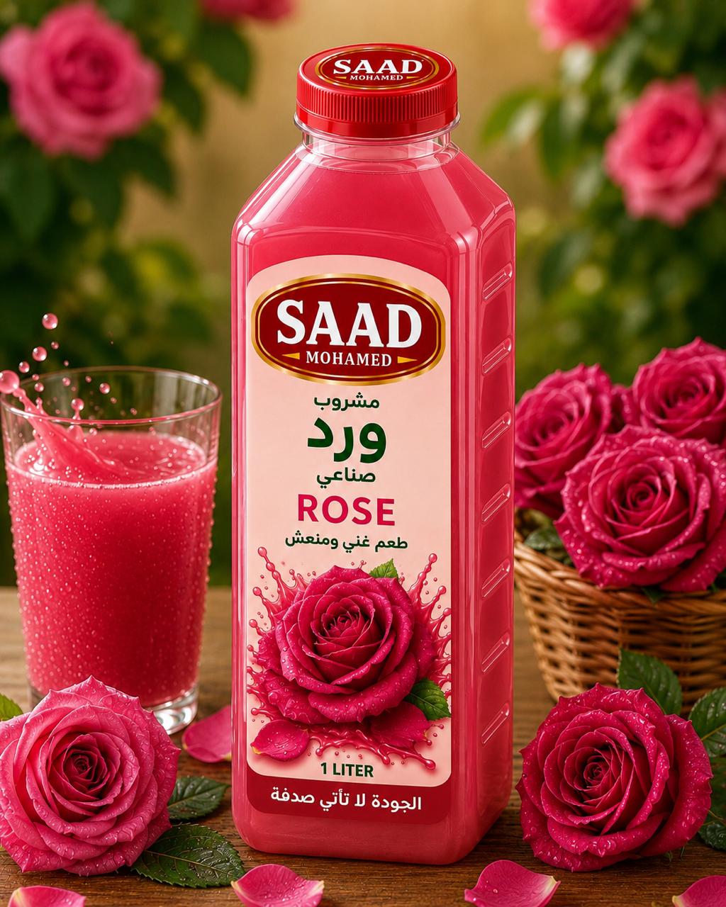 مشروب الورد الفاخر الطبيعي المنعش من السعد جروب